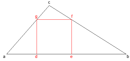 مسألة: رسم مربع داخل مثلث